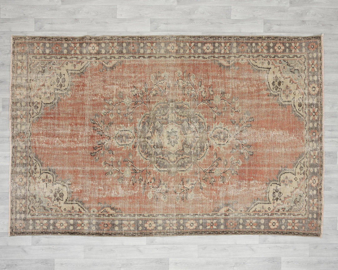 Multicolor Turkish Oushak Rug 6' 3" x 9' Hand-Knotted | No. VR30777
