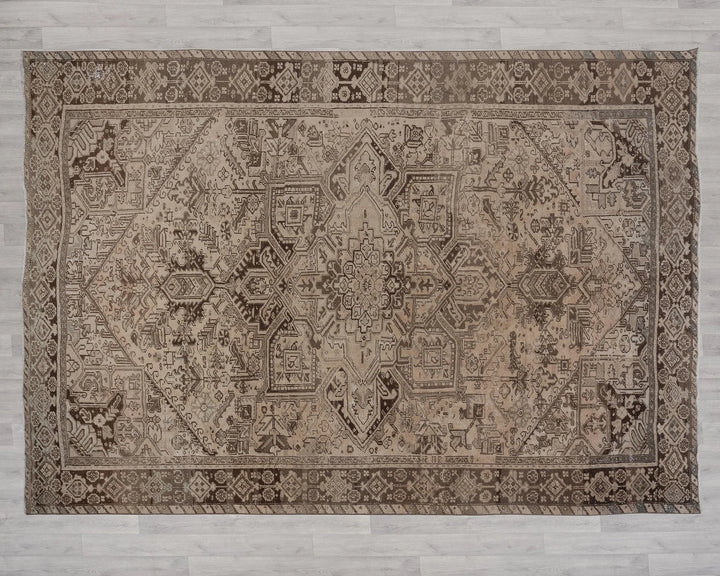Beige Turkish Oushak Rug 9' x 12' 4" Hand-Knotted | No. VR30788