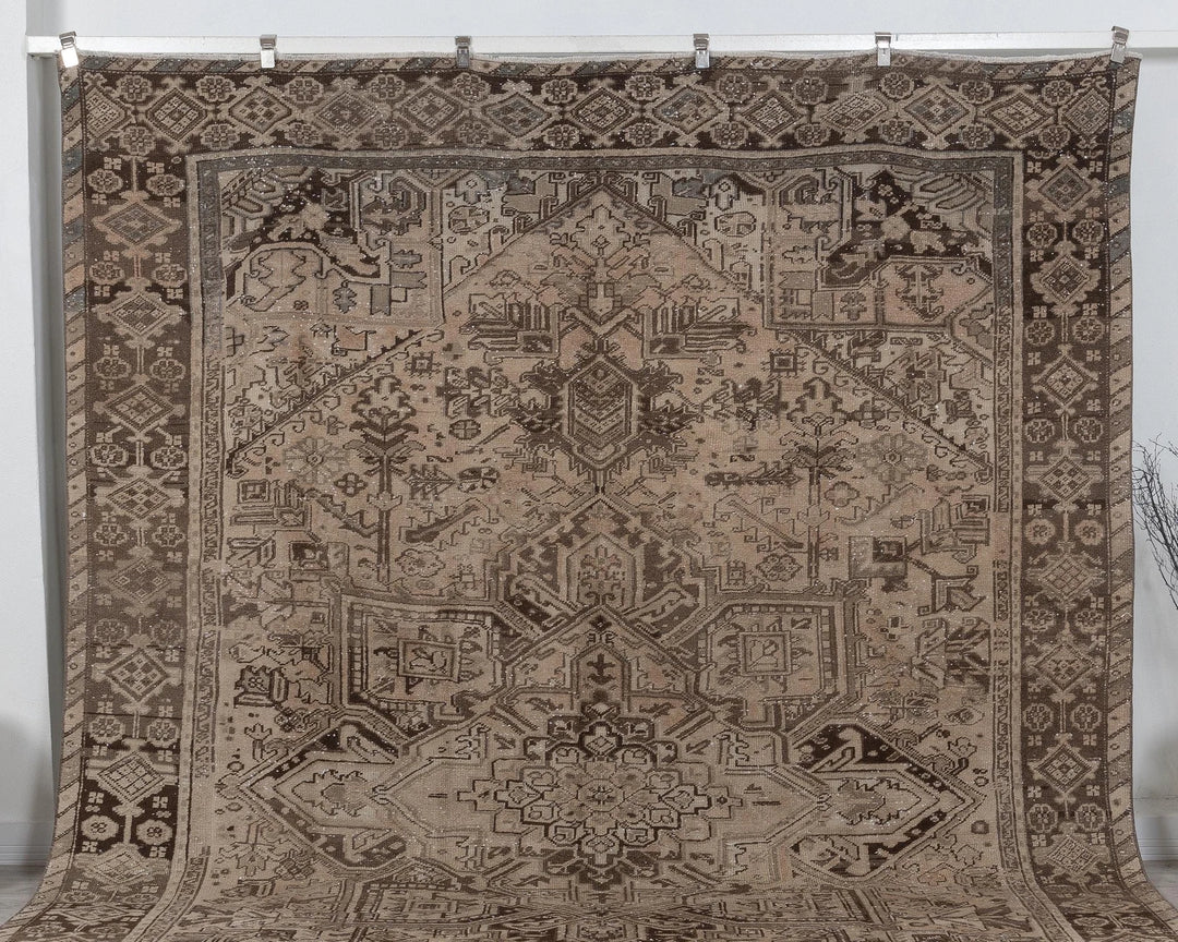 Beige Turkish Oushak Rug 9' x 12' 4" Hand-Knotted | No. VR30788