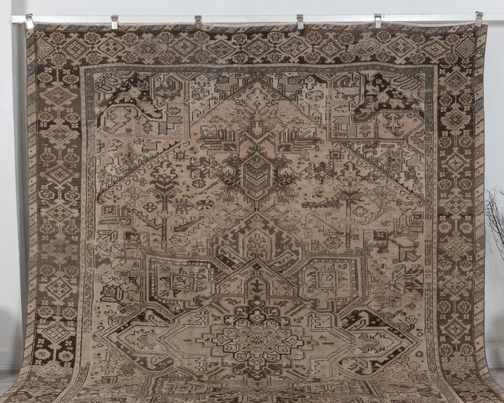Beige Turkish Oushak Rug 9' x 12' 4" Hand-Knotted | No. VR30788