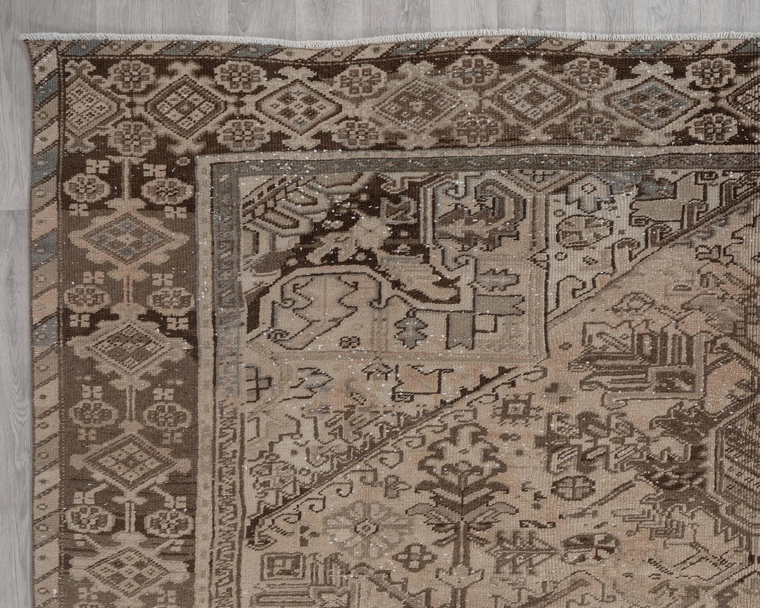 Beige Turkish Oushak Rug 9' x 12' 4" Hand-Knotted | No. VR30788