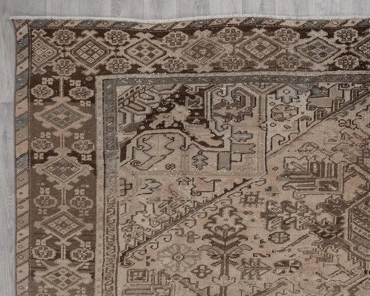 Beige Turkish Oushak Rug 9' x 12' 4" Hand-Knotted | No. VR30788