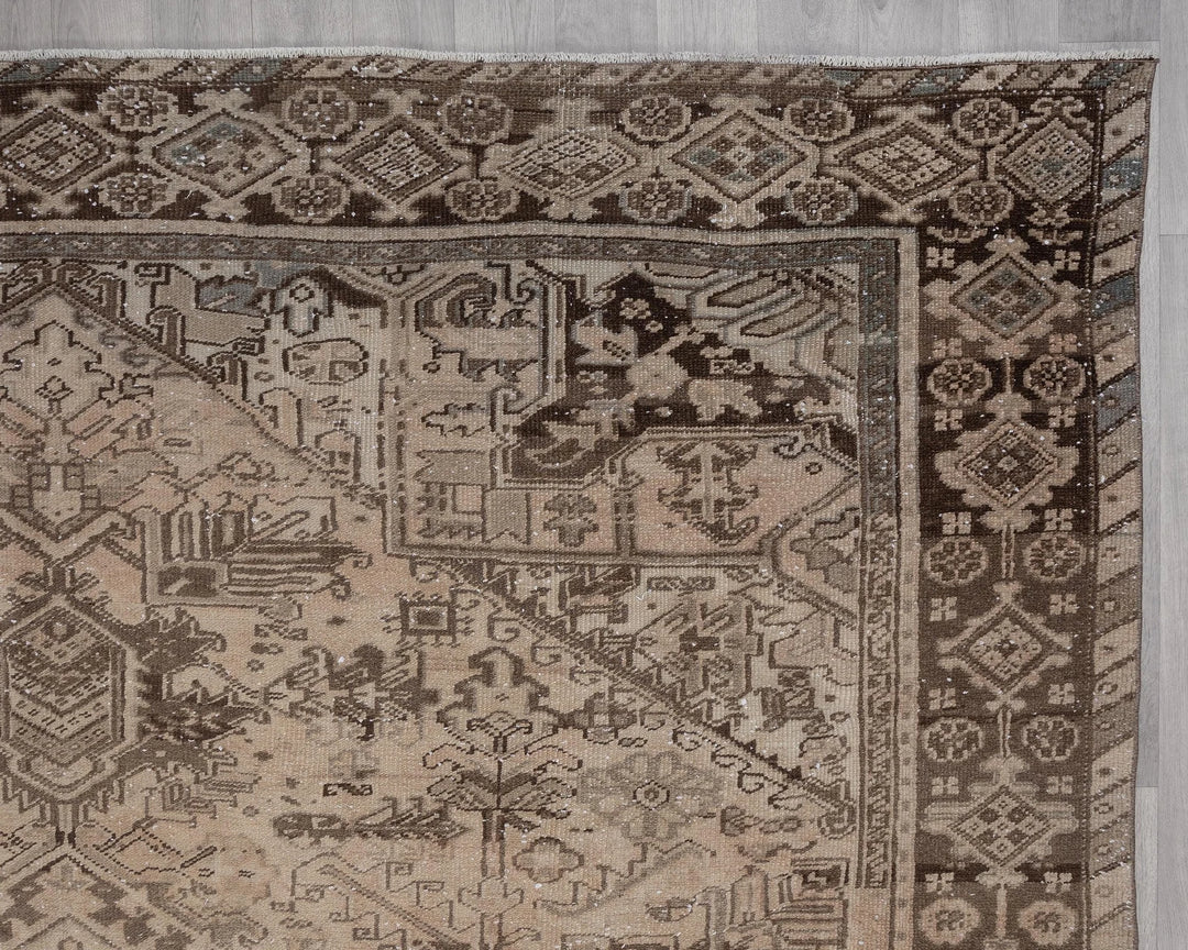 Beige Turkish Oushak Rug 9' x 12' 4" Hand-Knotted | No. VR30788