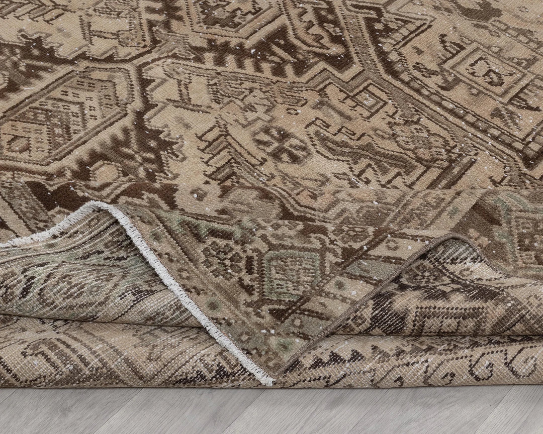 Beige Turkish Oushak Rug 9' x 12' 4" Hand-Knotted | No. VR30788