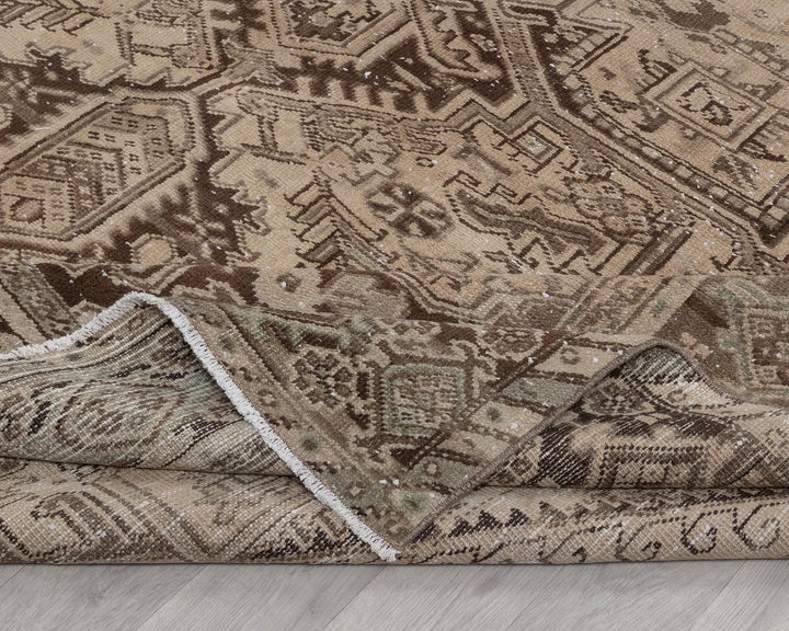 Beige Turkish Oushak Rug 9' x 12' 4" Hand-Knotted | No. VR30788