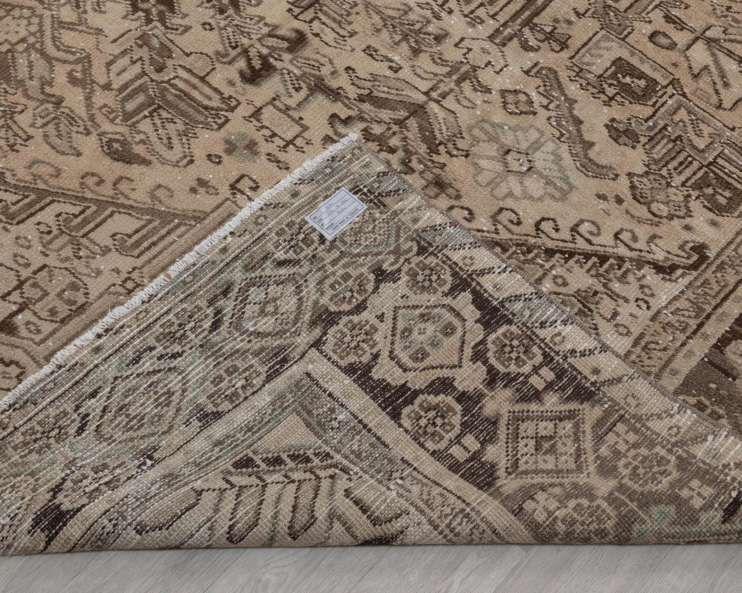 Beige Turkish Oushak Rug 9' x 12' 4" Hand-Knotted | No. VR30788