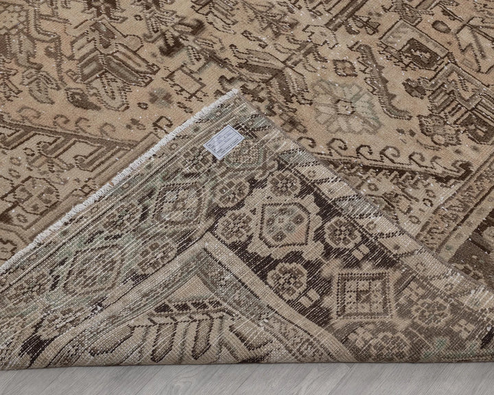 Beige Turkish Oushak Rug 9' x 12' 4" Hand-Knotted | No. VR30788