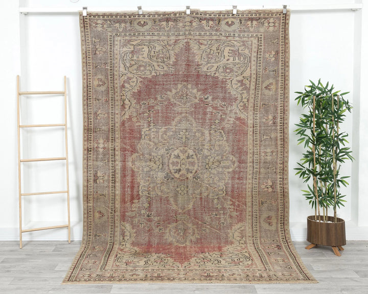 Multicolor Turkish Oushak Rug 6' 1" x 9' 2" Hand-Knotted | No. VR30806