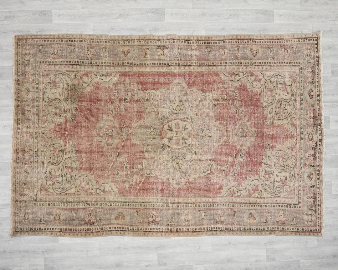 Multicolor Turkish Oushak Rug 6' 1" x 9' 2" Hand-Knotted | No. VR30806