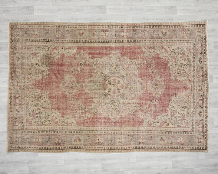 Multicolor Turkish Oushak Rug 6' 1" x 9' 2" Hand-Knotted | No. VR30806