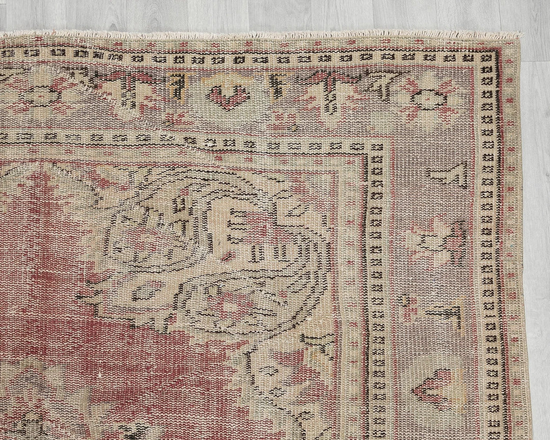 Multicolor Turkish Oushak Rug 6' 1" x 9' 2" Hand-Knotted | No. VR30806