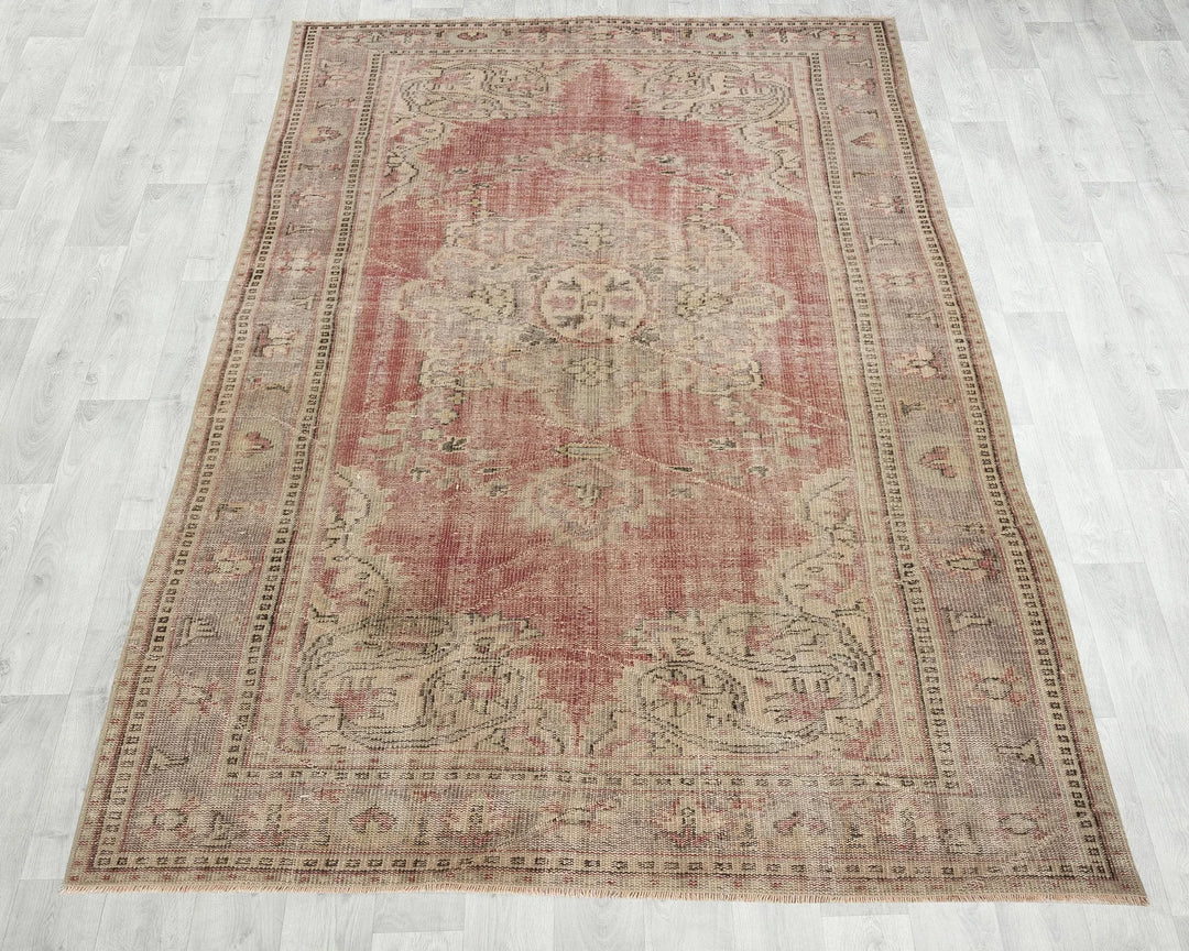 Multicolor Turkish Oushak Rug 6' 1" x 9' 2" Hand-Knotted | No. VR30806