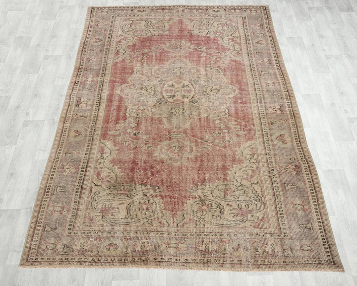 Multicolor Turkish Oushak Rug 6' 1" x 9' 2" Hand-Knotted | No. VR30806