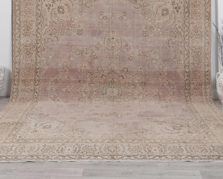 Beige Turkish Oushak Rug 9' 8" x 12' 4" Hand-Knotted | No. VR30832