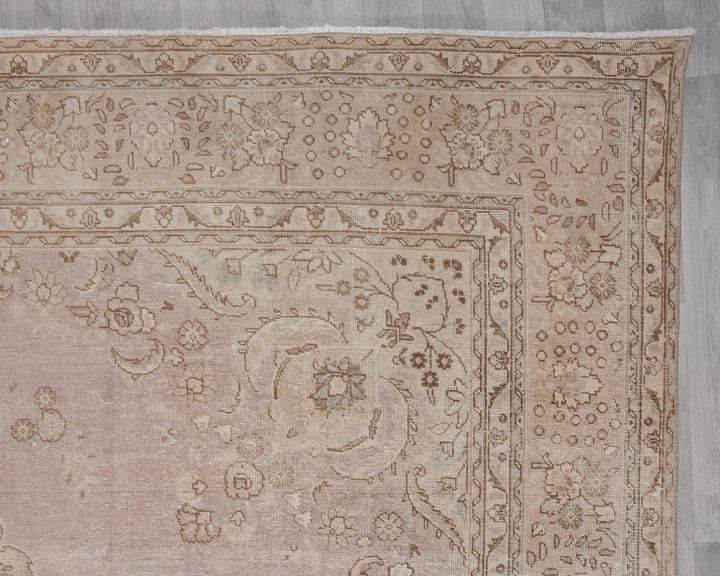 Beige Turkish Oushak Rug 9' 8" x 12' 4" Hand-Knotted | No. VR30832