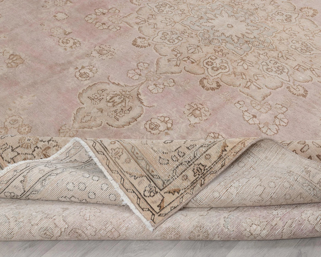 Beige Turkish Oushak Rug 9' 8" x 12' 4" Hand-Knotted | No. VR30832