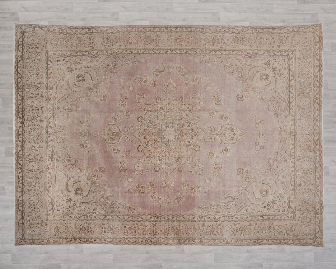 Beige Turkish Oushak Rug 9' 8" x 12' 4" Hand-Knotted | No. VR30832