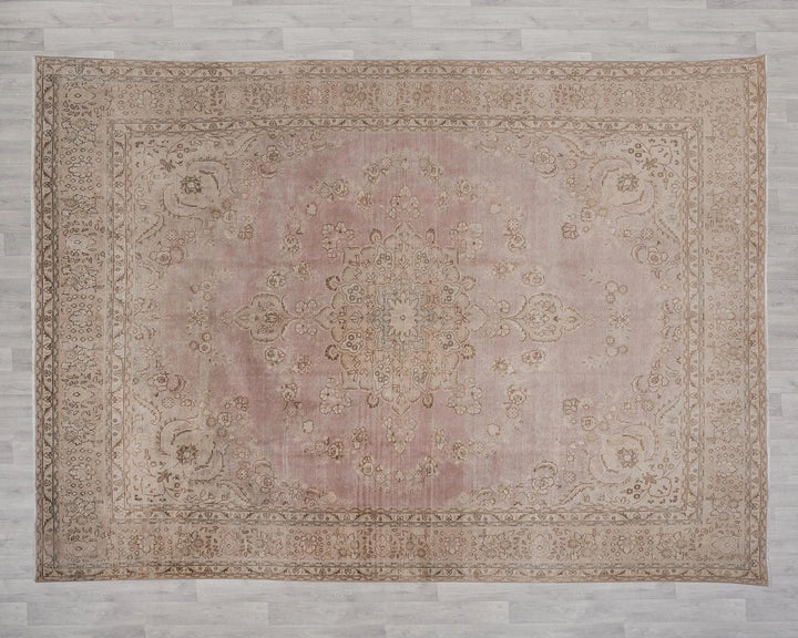 Beige Turkish Oushak Rug 9' 8" x 12' 4" Hand-Knotted | No. VR30832
