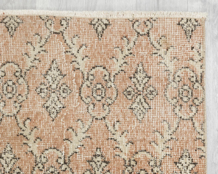 Orange Turkish Oushak Rug 10'10" x 2'6" Hand-Knotted | No. VR30838
