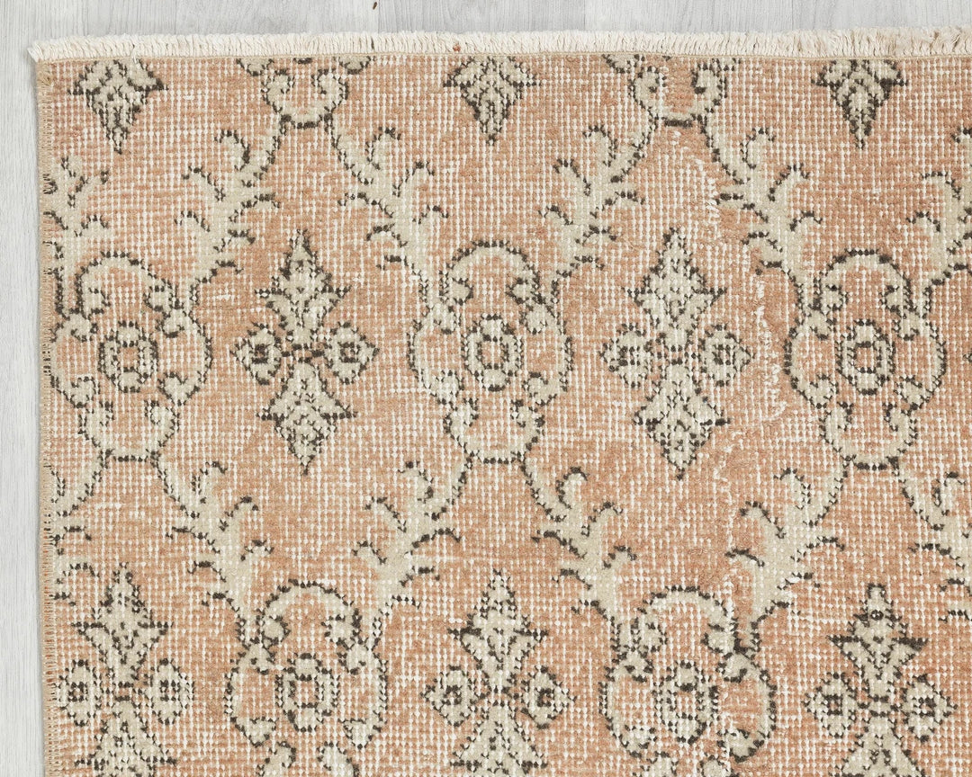 Orange Turkish Oushak Rug 10'10" x 2'6" Hand-Knotted | No. VR30838