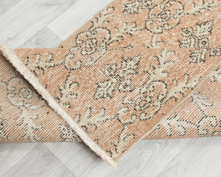 Orange Turkish Oushak Rug 10'10" x 2'6" Hand-Knotted | No. VR30838