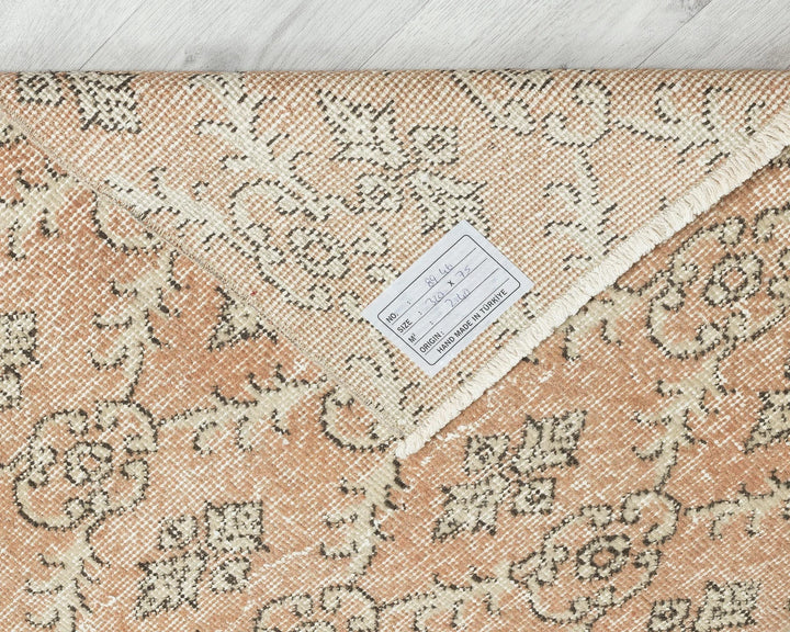 Orange Turkish Oushak Rug 10'10" x 2'6" Hand-Knotted | No. VR30838