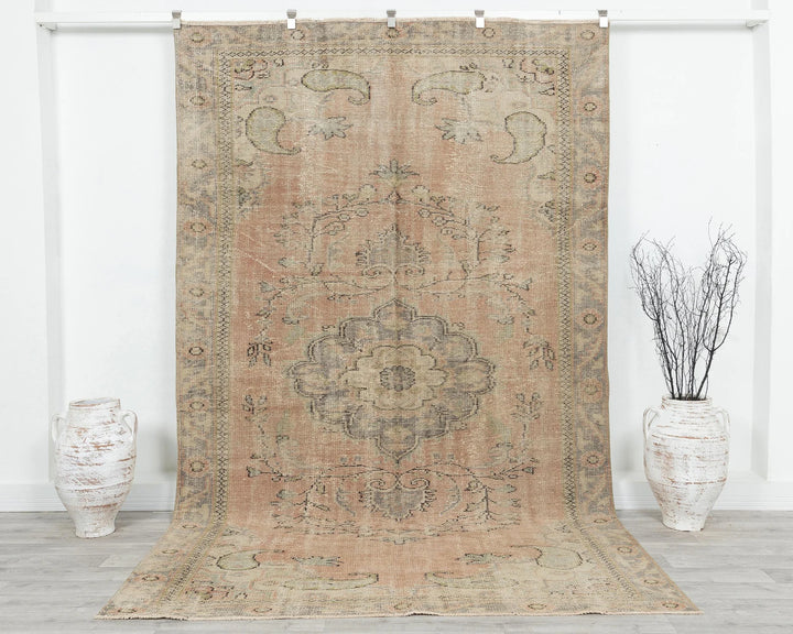 Multicolor Turkish Oushak Rug 5' 11" x 9' 8" Hand-Knotted | No. VR30953