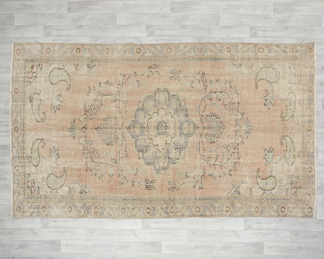 Multicolor Turkish Oushak Rug 5' 11" x 9' 8" Hand-Knotted | No. VR30953