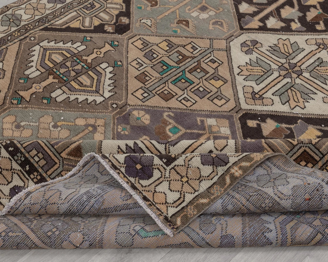 Multicolor Turkish Oushak Rug 6'9" x 10' Hand-Knotted field