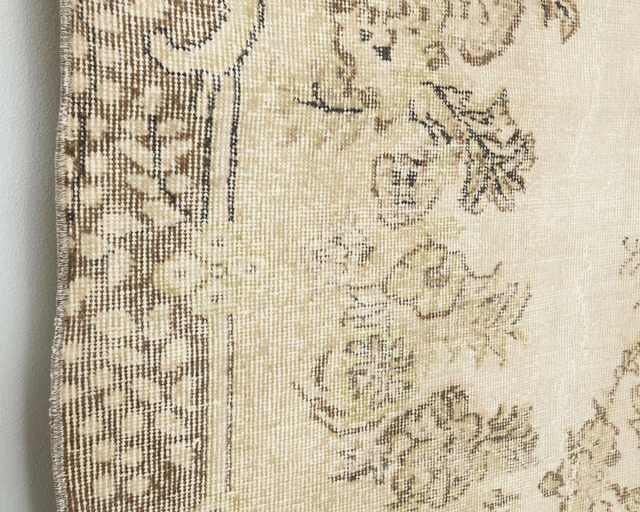 Beige Turkish Oushak Rug 6'1" x 9'7" Hand-Knotted | No. VR31131