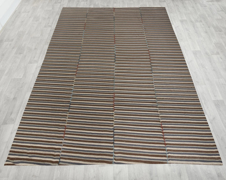 Brown Turkish Kilim Rug 9'10" x 13'1" Flat-Weave | No. VR31162