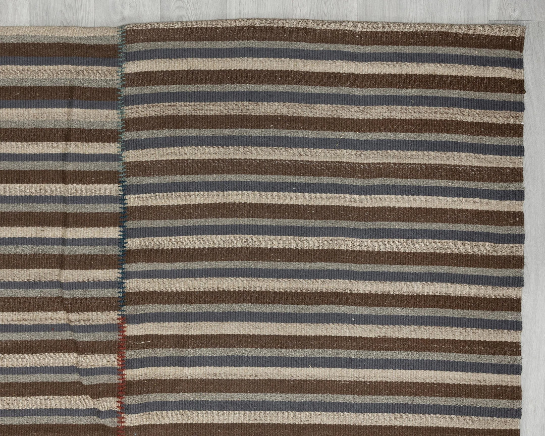 Brown Turkish Kilim Rug 9'10" x 13'1" Flat-Weave | No. VR31162