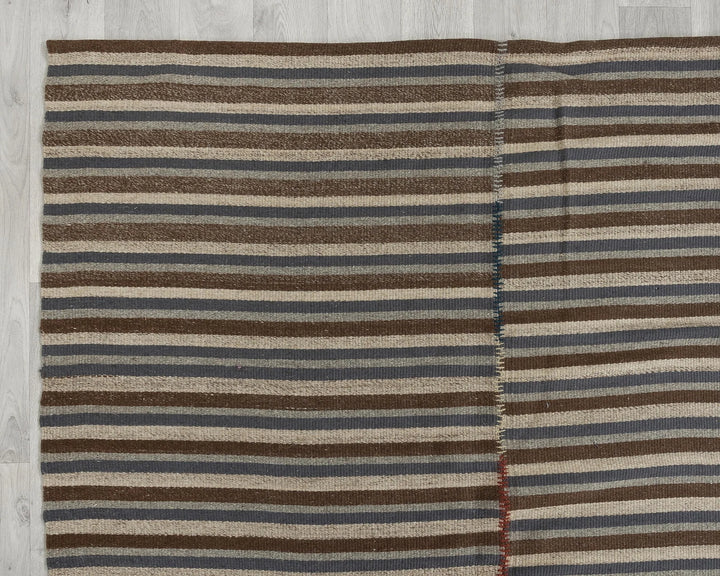 Brown Turkish Kilim Rug 9'10" x 13'1" Flat-Weave | No. VR31162