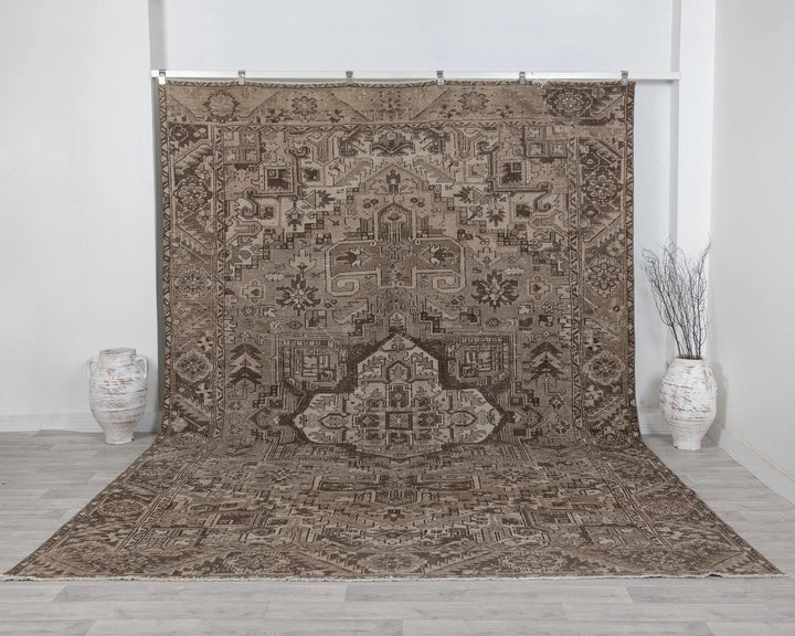 Multicolor Turkish Oushak Rug 9' 3" x 12' 4" Hand-Knotted