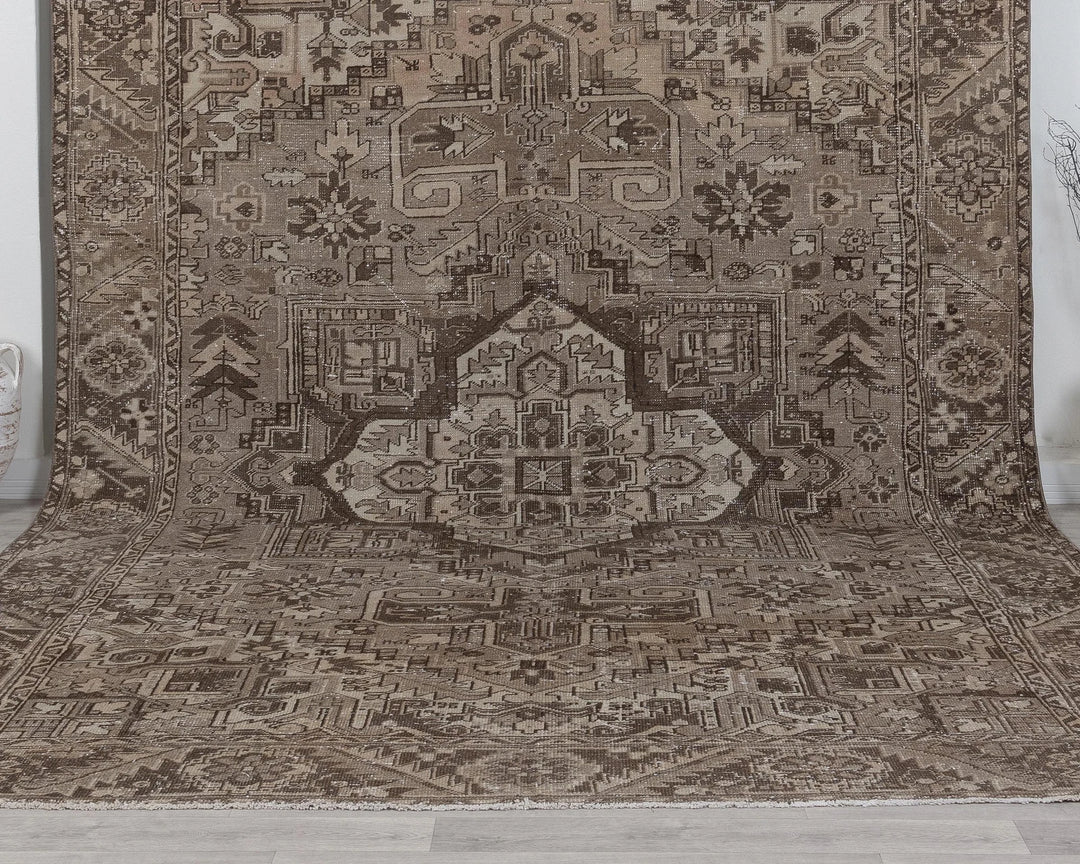 Multicolor Turkish Oushak Rug 9' 3" x 12' 4" Hand-Knotted detail