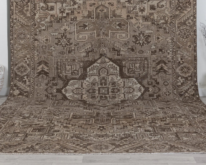 Multicolor Turkish Oushak Rug 9' 3" x 12' 4" Hand-Knotted detail