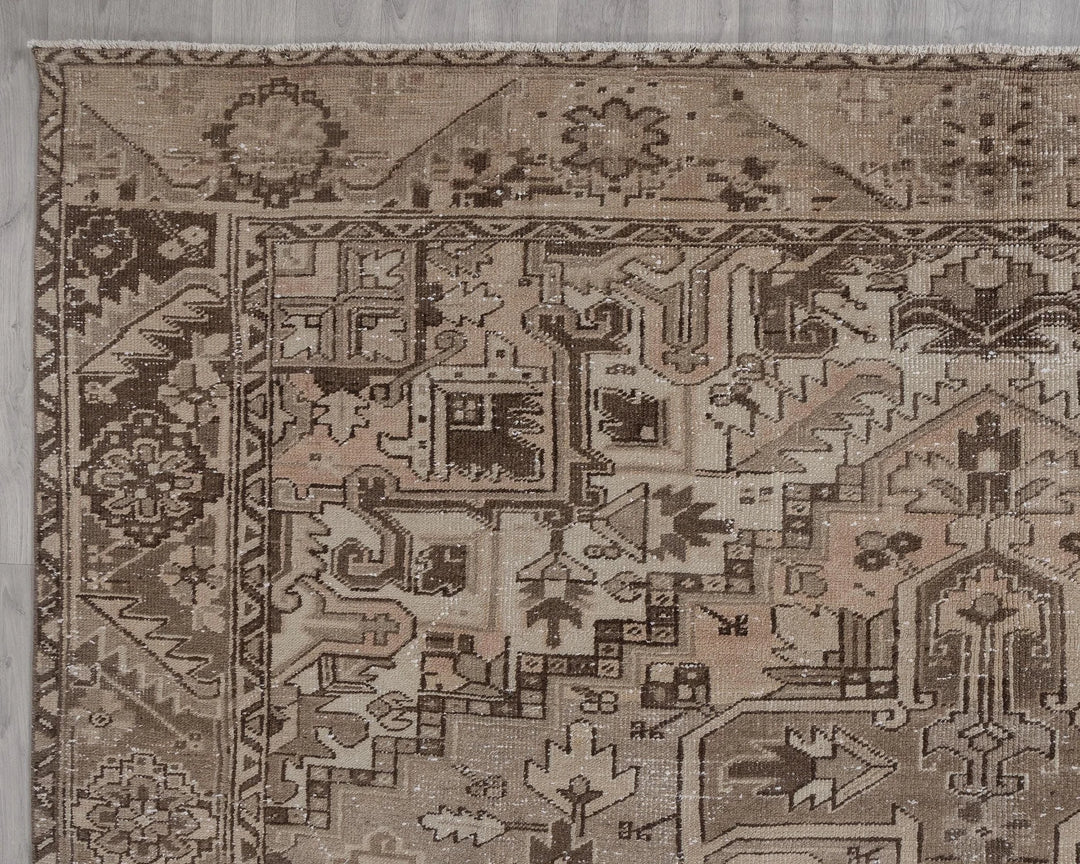 Multicolor Turkish Oushak Rug 9' 3" x 12' 4" Hand-Knotted border