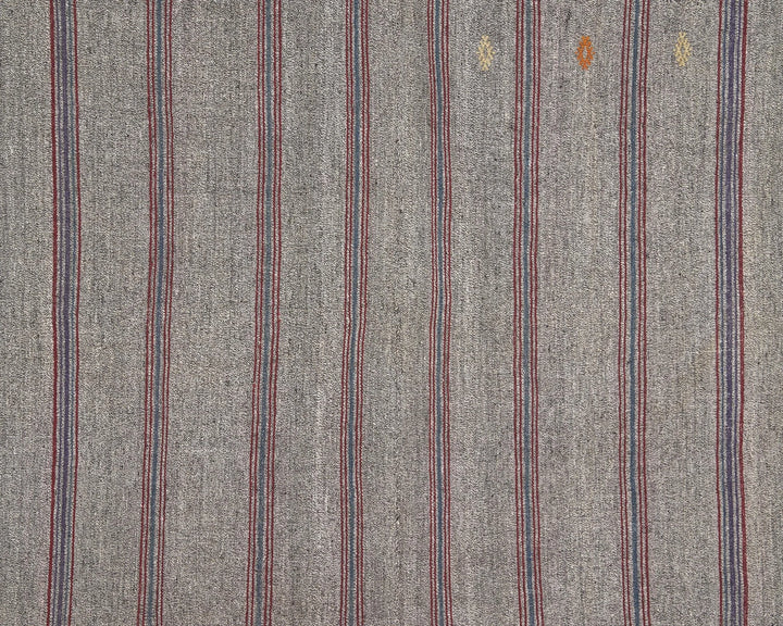 Gray Turkish Kilim Rug 6' 1" x 7' 10" Flat-Weave | No. VR31422