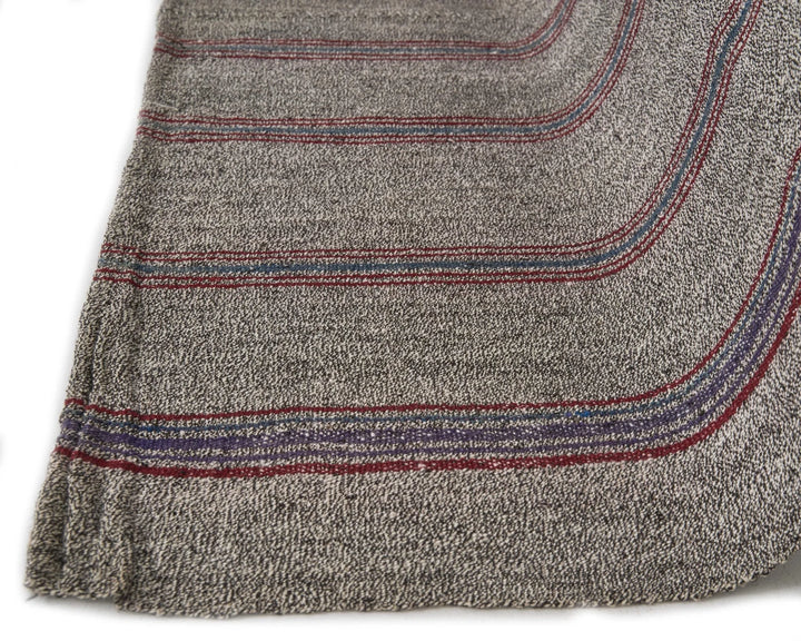 Gray Turkish Kilim Rug 6' 1" x 7' 10" Flat-Weave | No. VR31422