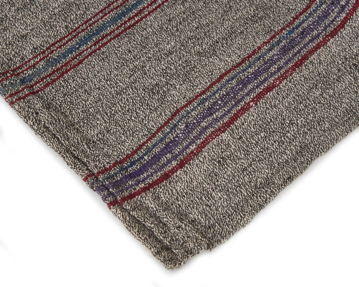 Gray Turkish Kilim Rug 6' 1" x 7' 10" Flat-Weave | No. VR31422