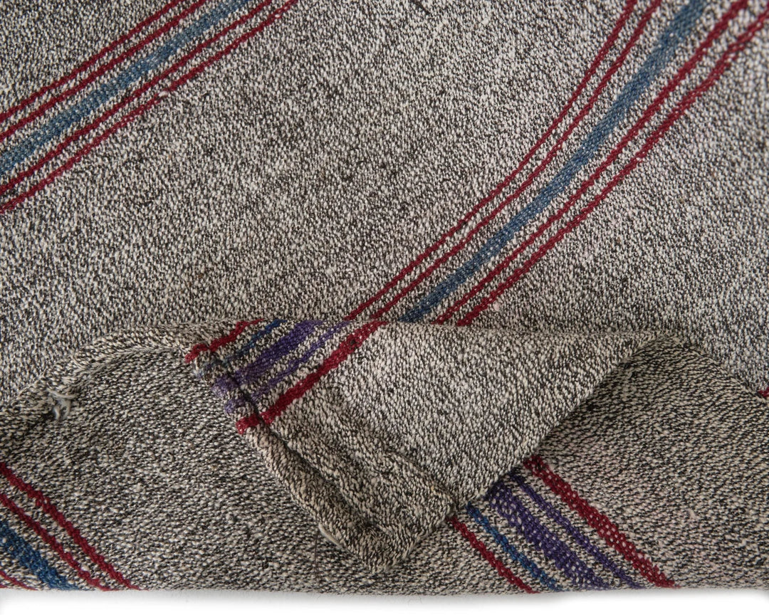 Gray Turkish Kilim Rug 6' 1" x 7' 10" Flat-Weave | No. VR31422