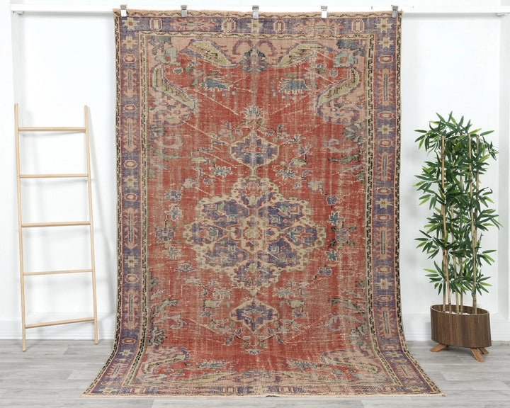 Multicolor Turkish Oushak Rug 5' 10" x 8' 11" Hand-Knotted | No. VR31448