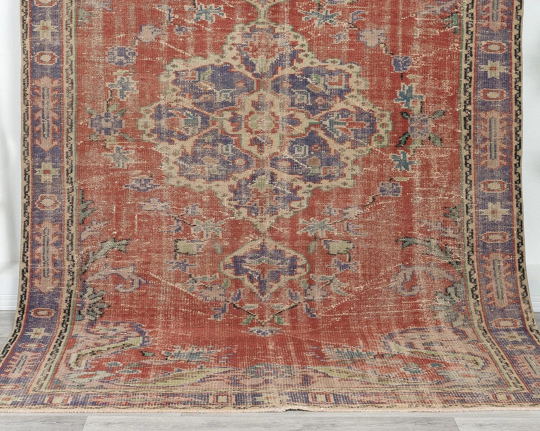 Multicolor Turkish Oushak Rug 5' 10" x 8' 11" Hand-Knotted | No. VR31448