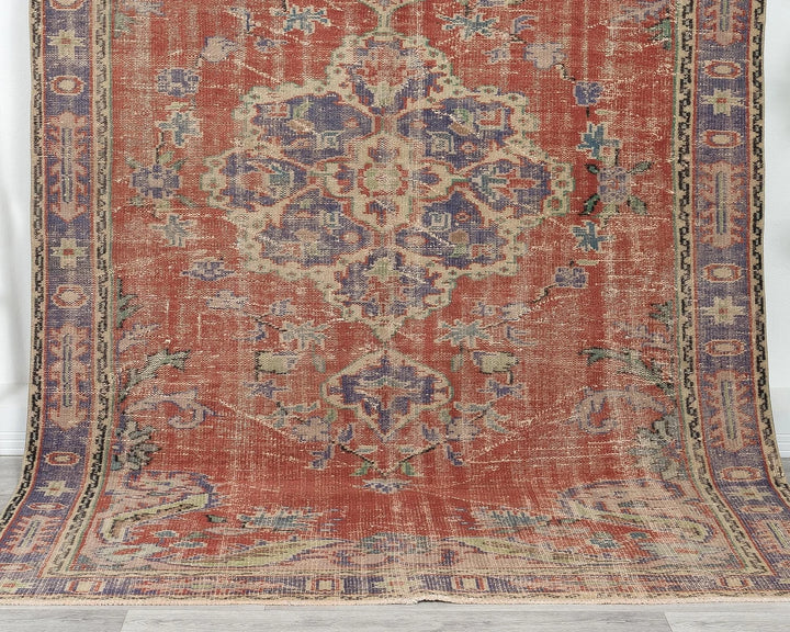Multicolor Turkish Oushak Rug 5' 10" x 8' 11" Hand-Knotted | No. VR31448