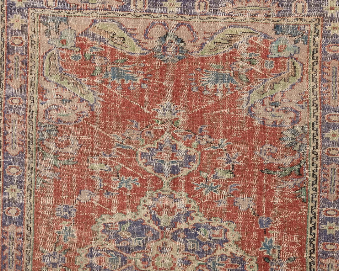 Multicolor Turkish Oushak Rug 5' 10" x 8' 11" Hand-Knotted | No. VR31448