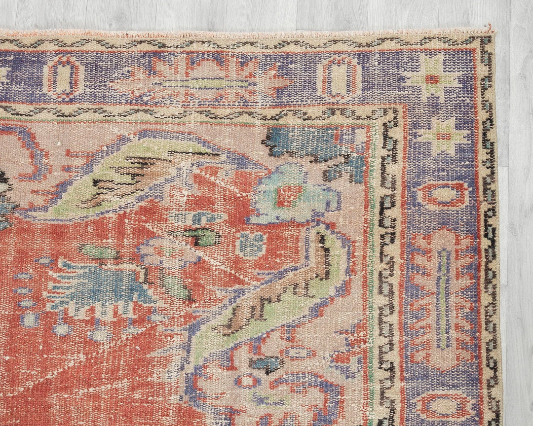 Multicolor Turkish Oushak Rug 5' 10" x 8' 11" Hand-Knotted | No. VR31448
