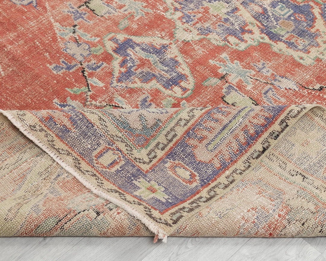 Multicolor Turkish Oushak Rug 5' 10" x 8' 11" Hand-Knotted | No. VR31448