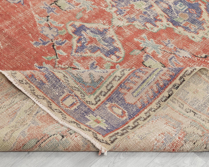 Multicolor Turkish Oushak Rug 5' 10" x 8' 11" Hand-Knotted | No. VR31448