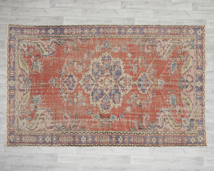 Multicolor Turkish Oushak Rug 5' 10" x 8' 11" Hand-Knotted | No. VR31448