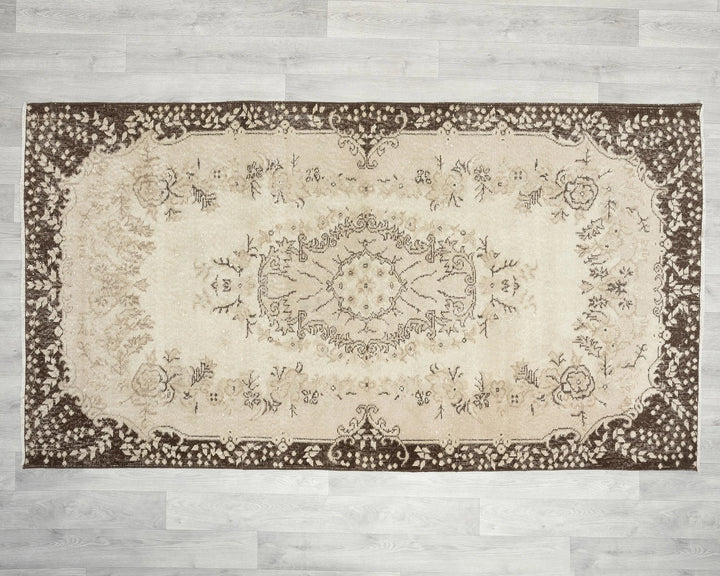 Multicolor Turkish Vintage Rug 3' 11" x 7' 1" Hand-Knotted reverse